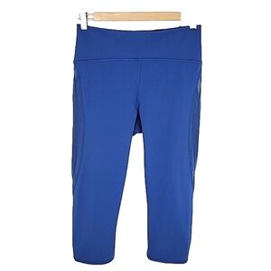 Lululemon Cropped Leggings Royal Blue Mesh Scallopped Stretch 17" Inseam 8